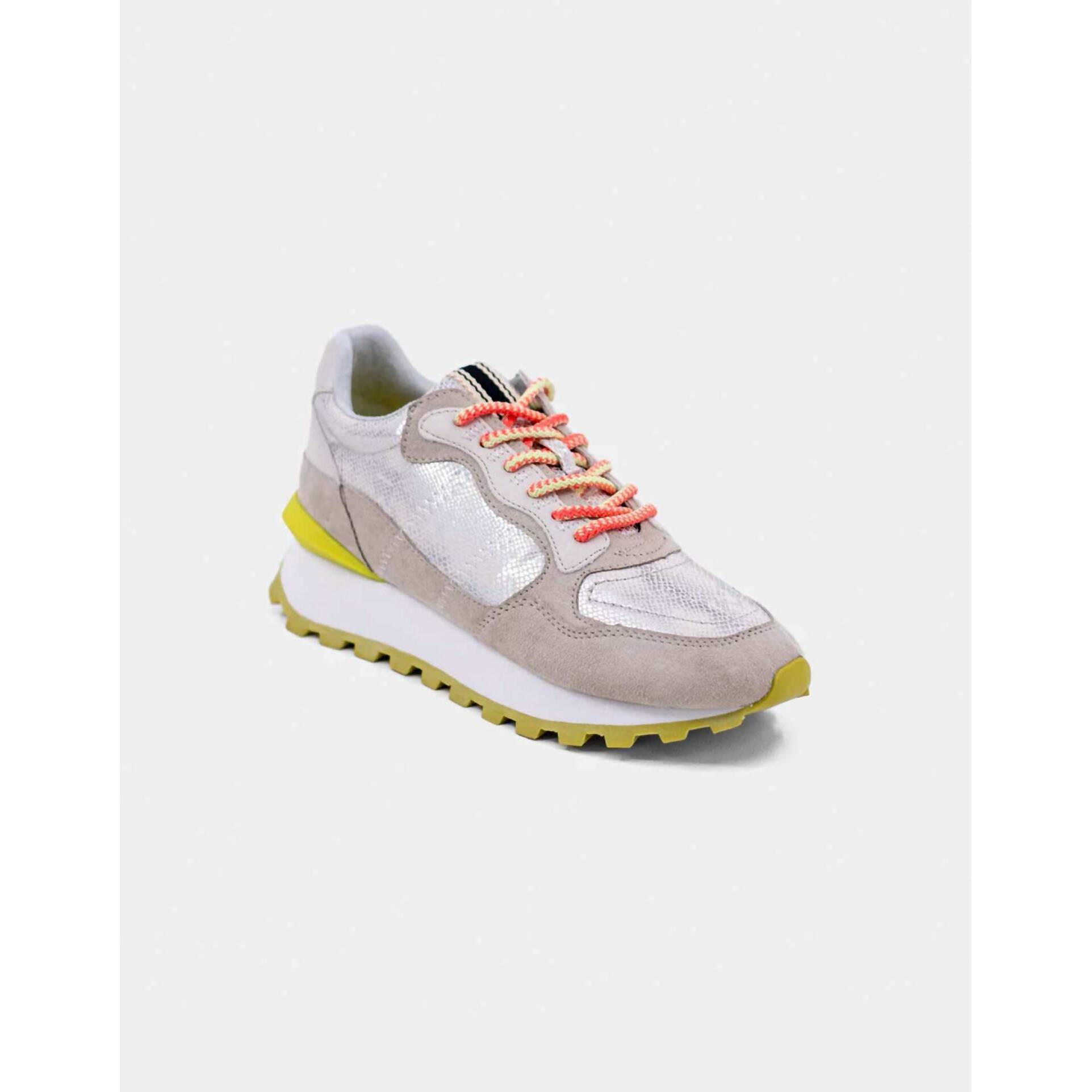 New Shu Shop Women's Phoebe Sneakers In Silver Snake